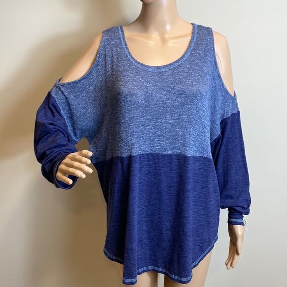 ❤️Last Chance I.N.C. International Concepts could shoulder blue top size XL - Picture 1 of 8